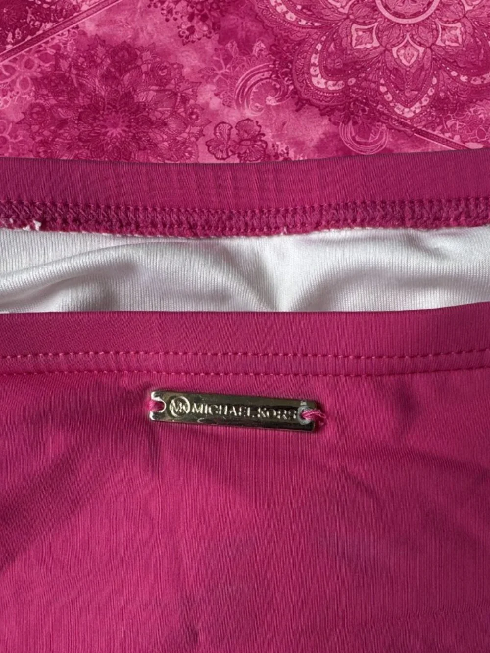 Michael Kors Hot Pink Strapless Tankini Top Bandeau Swim Festival Y2K - Picture 4 of 6